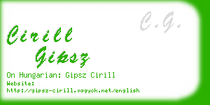 cirill gipsz business card